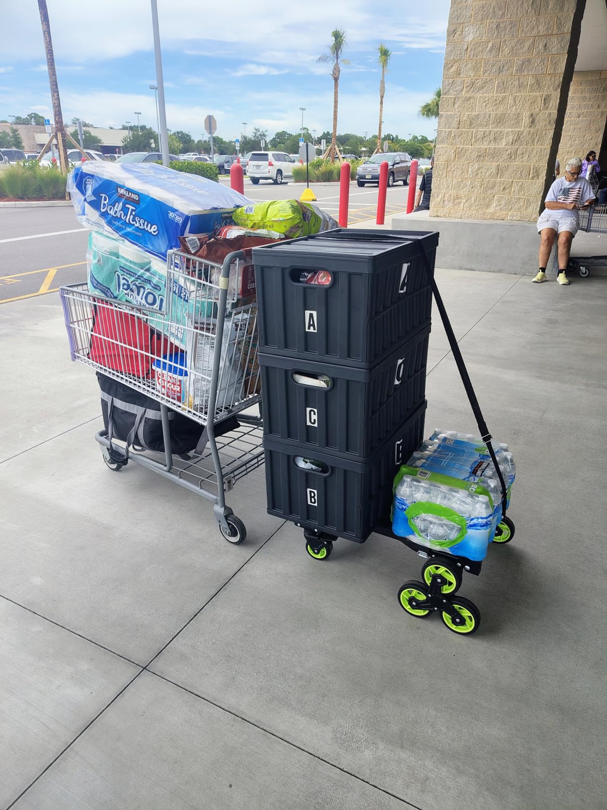 Upgraded 3 in 1 Convertible Folding Hand Truck with Brakes, Hand Truck Dolly Heavy Duty 660lbs Capacity, Stair Climbing Cart with Adjustable Shovel Board and Fixed Handle for Moving customer photo 1
