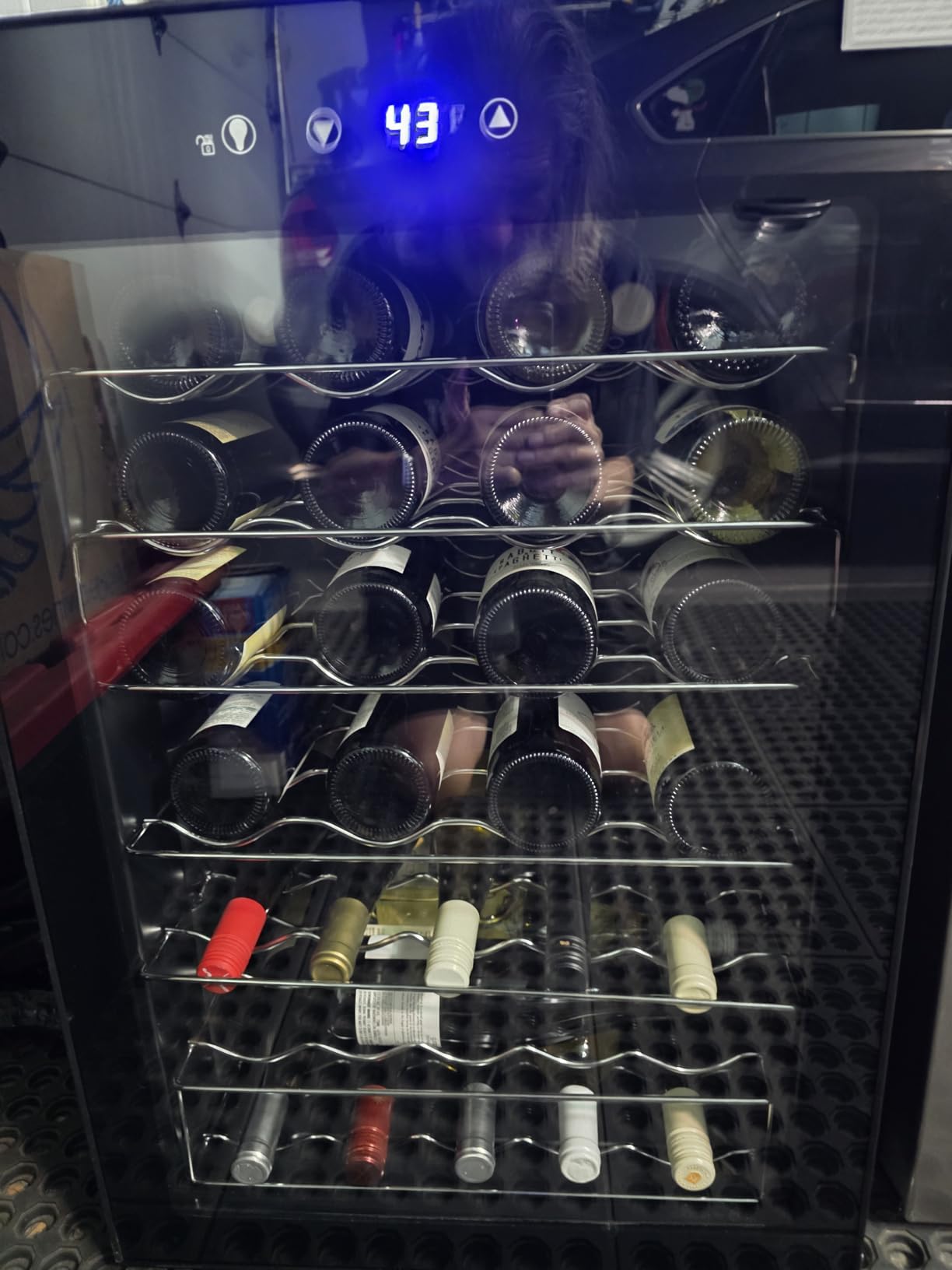 EUHOMY 25 bottle Wine Cooler Refrigerator, Wine Fridge Glass Door, Black | 3.2 Cu.ft, 41°F to 64°F, Compressor Cooling, Digital Temperature Control, Adjustable Shelves, Bar Kitchen, LED Light customer photo 2