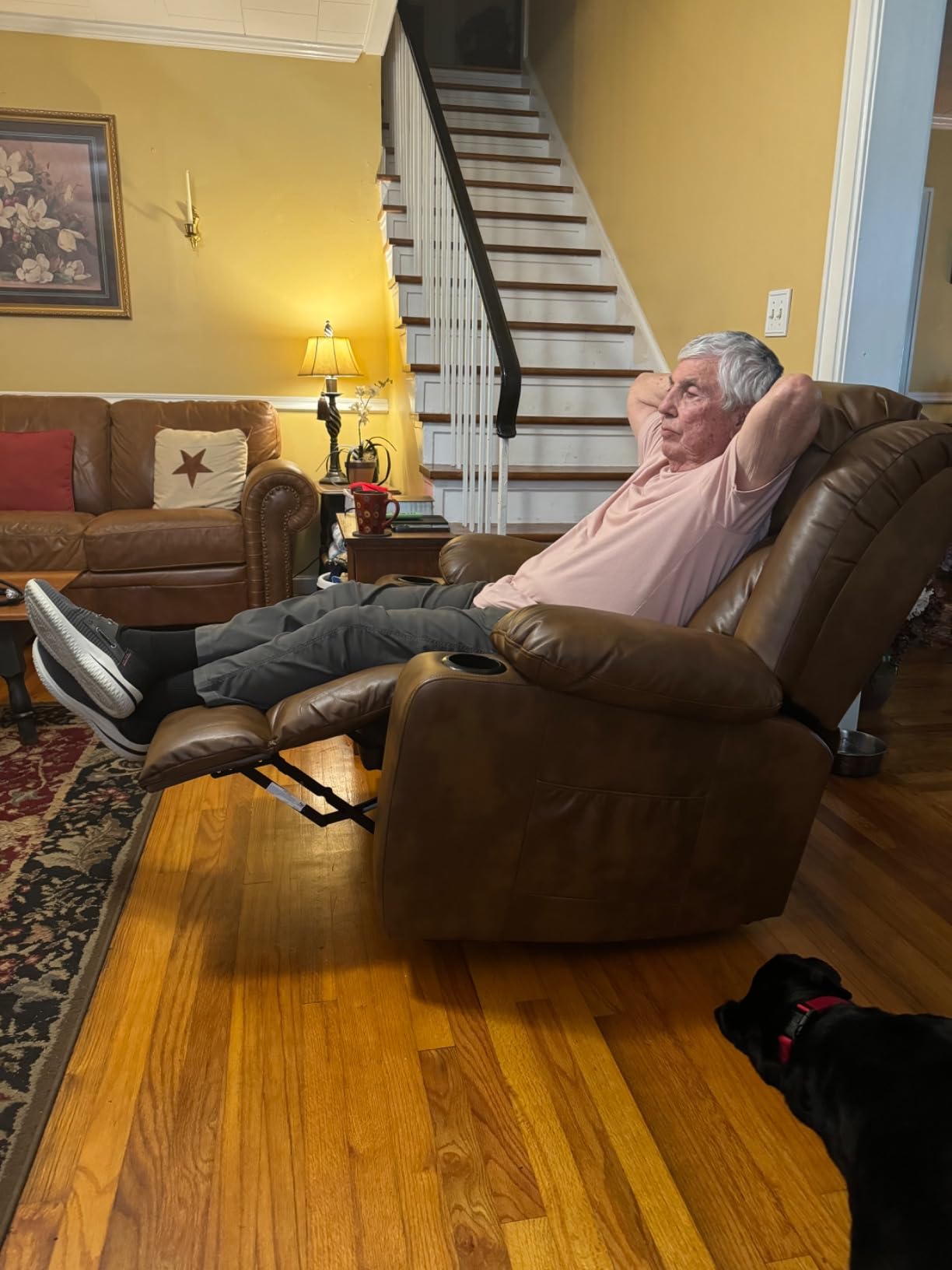 Dual Motor Infinite Position Lay Flat Power Lift Recliner Chair for Elderly | 180 Lay Flat, Silent Dual Motor, Extended Footrest, 8-pt Massage, Lumbar Heated, Water Resistant PU Leather, USB-C Charging customer photo 2
