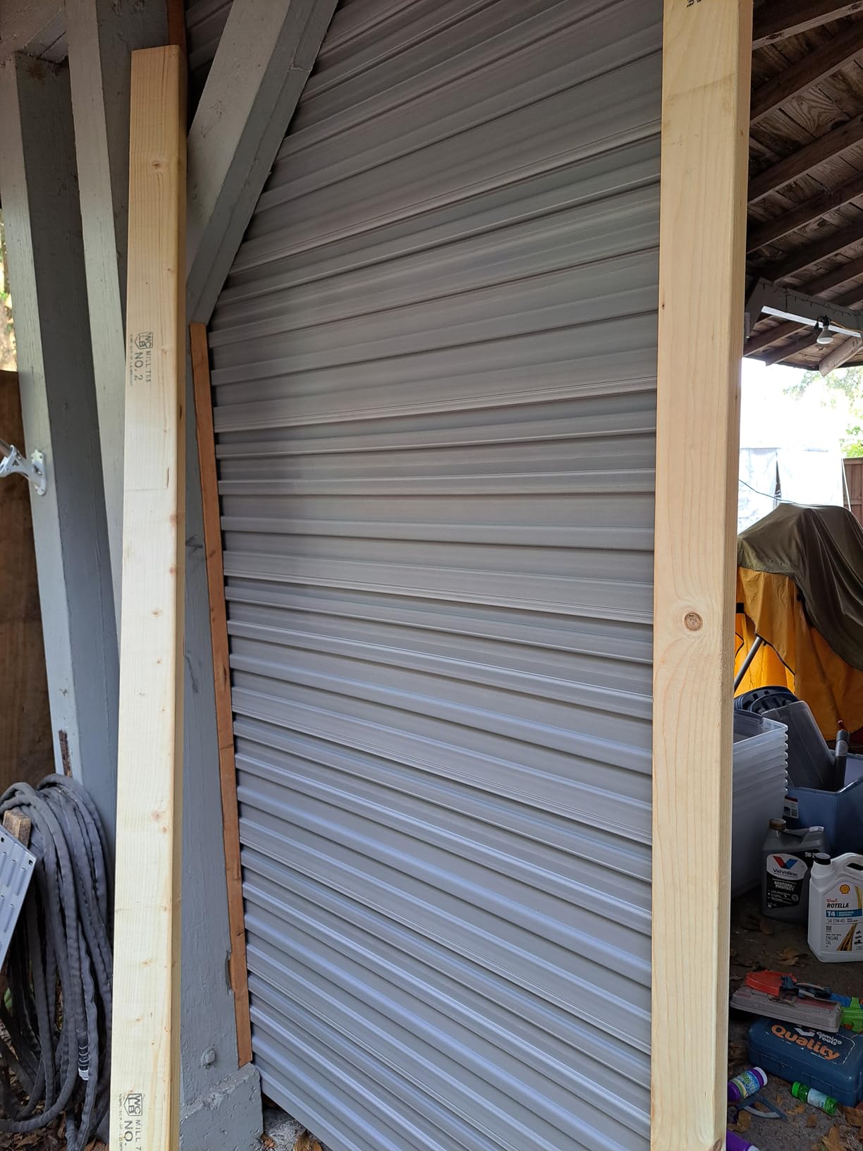 Slatwall Panel 4x8FT, Garage Slat Wall Storage Systems Durable and Sturdy, Easy-to-Install Interlocking PVC Slat Wall Organizer Panels Flexible and Convenient, Maximize Vertical Space customer photo 2