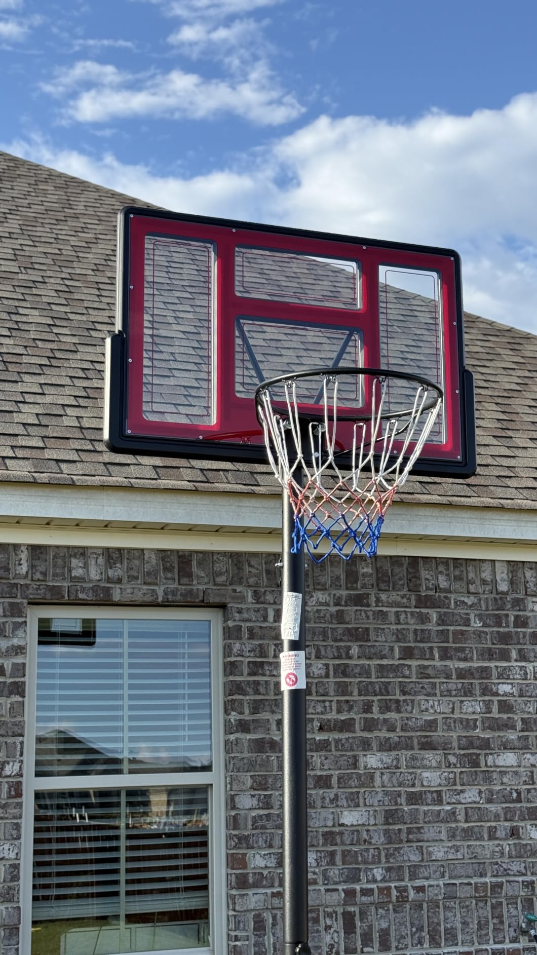DUMOS 10FT Adjustable Height Portable Basketball Hoop Outdoor for Adult, 44 Inch Shatterproof Backboard w/Shock Absorbent Rim, Fillable Base customer photo 1
