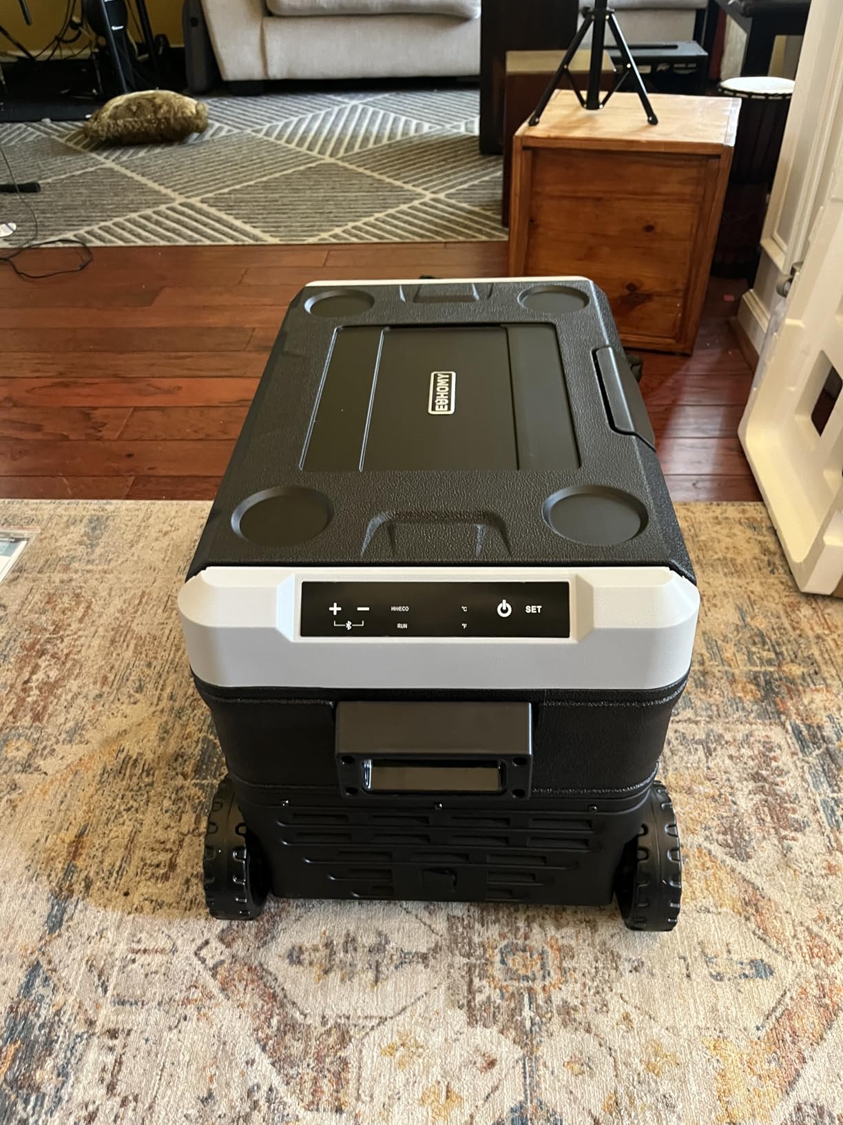 EUHOMY 53QT 12 Volt Refrigerator, -4℉~ 68℉ Portable Freezer, for Car | No Ice Needed, 12V&100-240V,Wheels&Basket Fast Cooling, ECO/MAX Modes, 3-Level Battery Protection, Home&Outdoor Use,Low Noise customer photo 1
