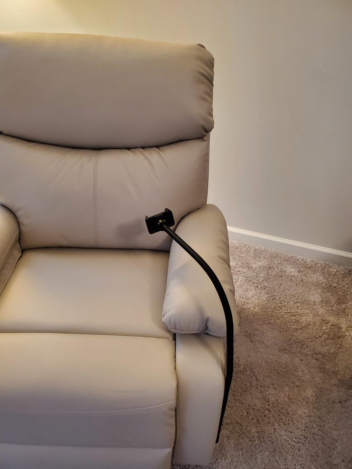 Swivel Rocker Recliner Chair, Rocking Chair, Small Swivel Recliner for Small Spaces, Living Room, RV (Dark Grey) customer photo 1