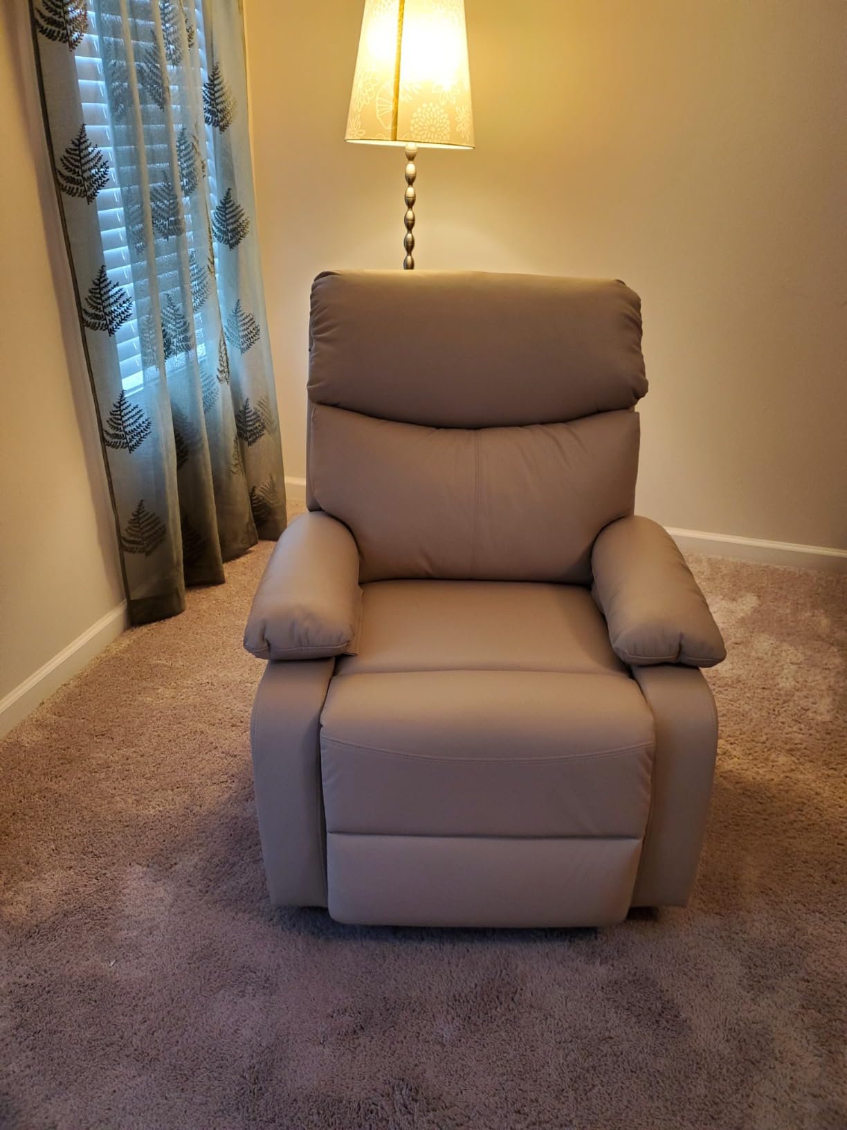 Swivel Rocker Recliner Chair, Rocking Chair, Small Swivel Recliner for Small Spaces, Living Room, RV (Dark Grey) customer photo 2