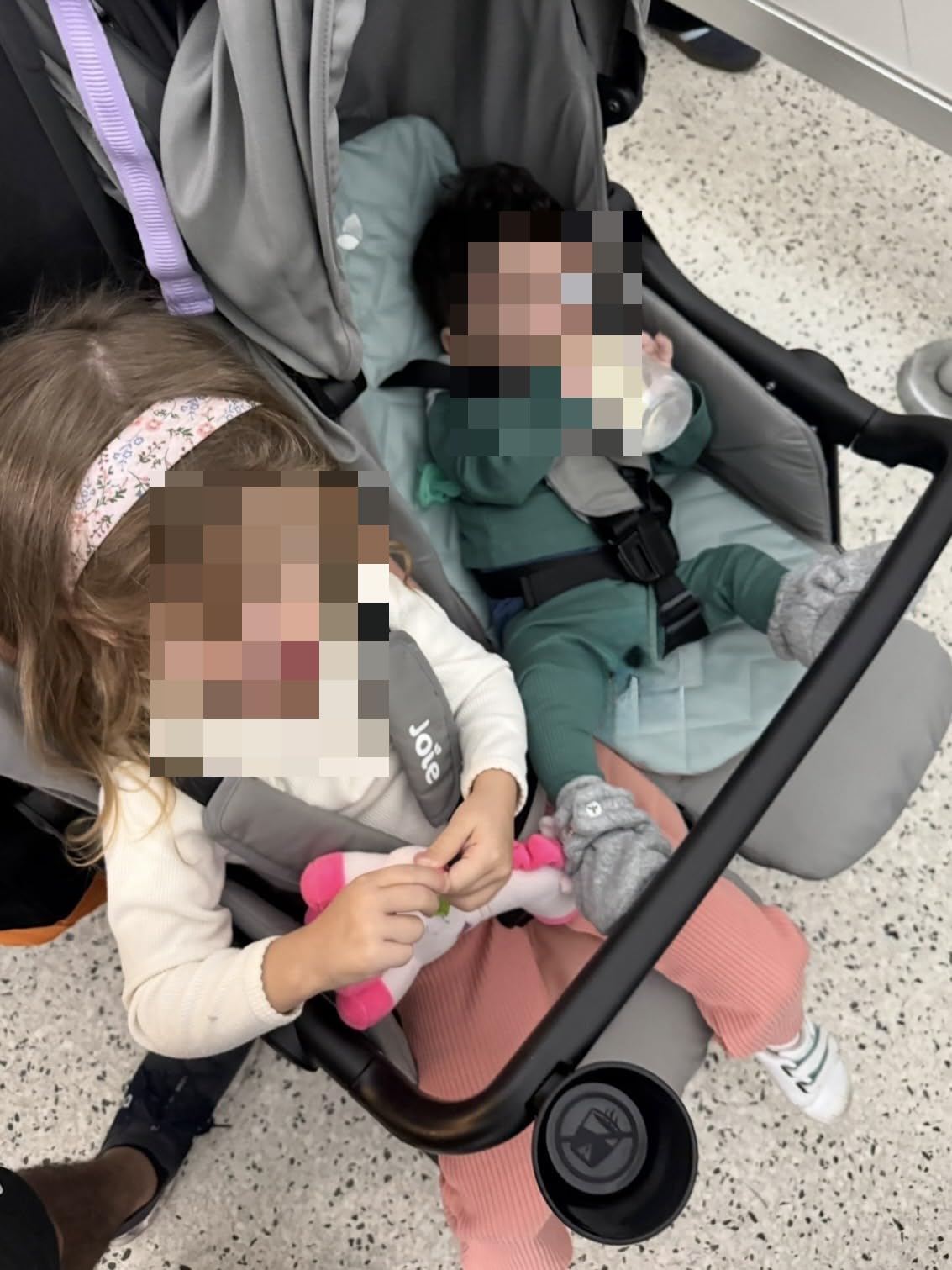 Joie Baby Rosemary Side-by-Side Double Stroller - Lightweight, Compact | Stroller for Twins or Siblings. 3 Cup Holders, UPF 50+ Canopy, Easy One-Hand Compact Fold. customer photo 1