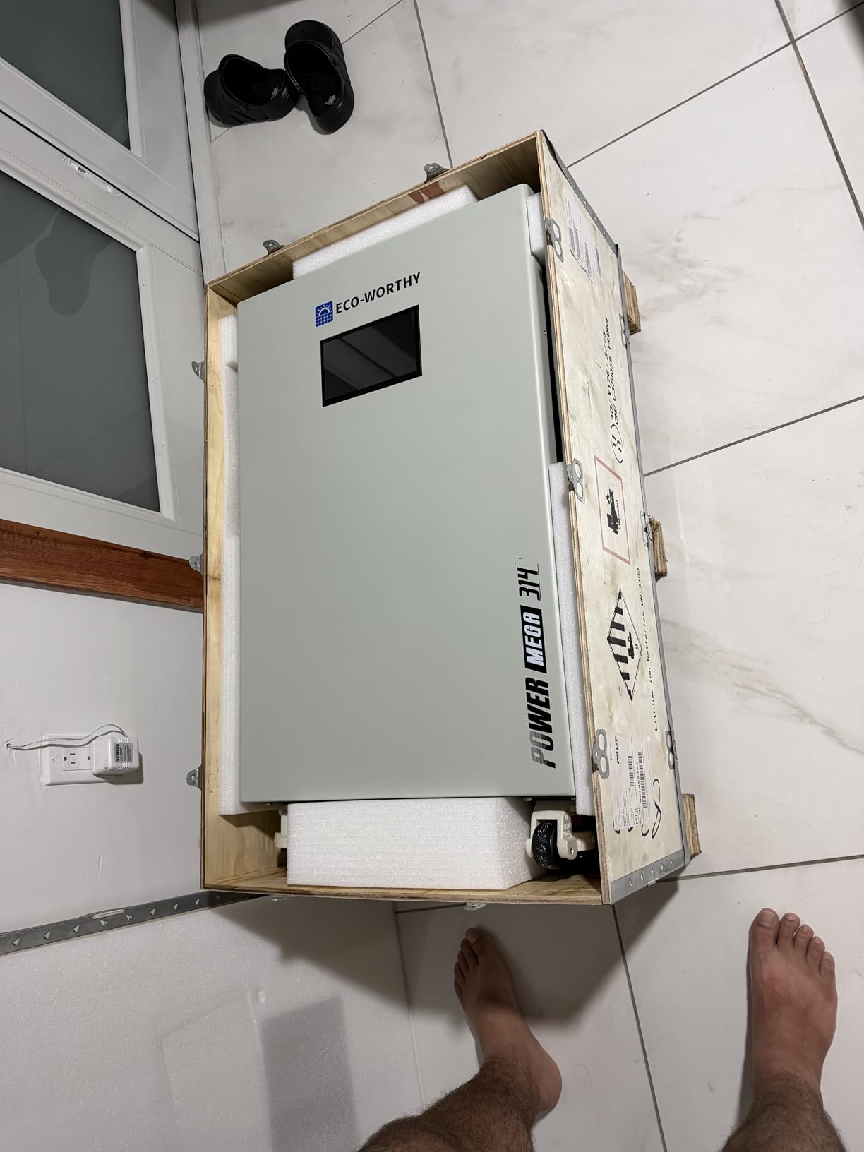 ECO-WORTHY Powermega 48V 314Ah LiFePO4 Battery, 16.1kWh Energy Storage | with Breakers, 200A Active Balancing BMS, Aerosol Fire Protection, 7