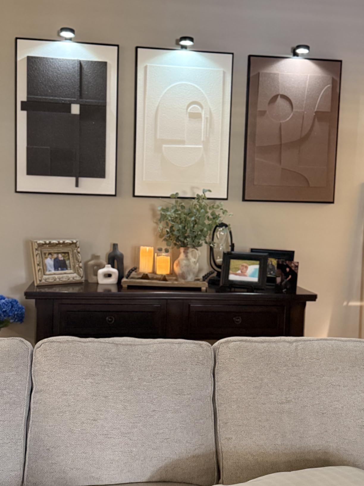 3D Textured Large Framed Abstract Wall Art for Living Room, 3Piece 24x36 In | Wood Frames, Neutral Black White Brown Sandstone Paintings, Modern Artwork for Walls, Geometric Wall Decor Bedroom Office customer photo 1