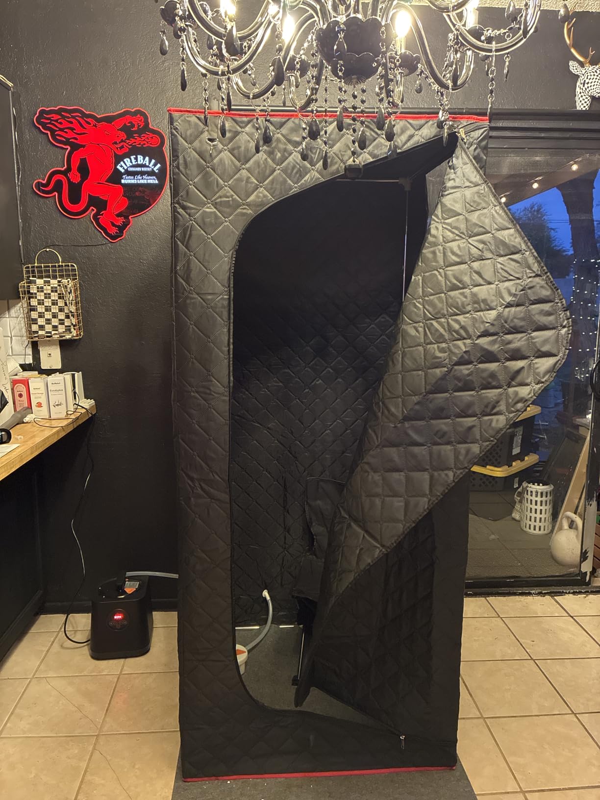 Manastin Upgraded Portable Steam Sauna for Home, Jet Black | Sauna Tent with 3L/1200W Steamer, XL Foldable and Remote Control, 99-Min Timer & 15 Power Levels, 2.6' x 2.6' x 5.9' customer photo 2