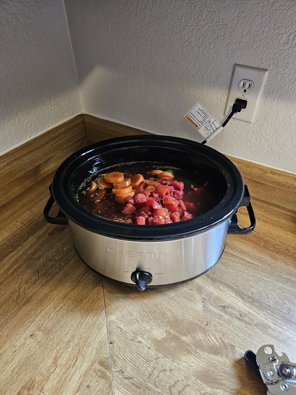 Chefman Triple Slow Cooker & Food Warmer, Three Crock Slowcooker with 2.5 Qt. Ceramic Crocks, 7.5-Quart Total Capacity, PFAS-Free, Three Temperature Settings, Dishwasher-Safe Parts - Stainless Steel customer photo 1