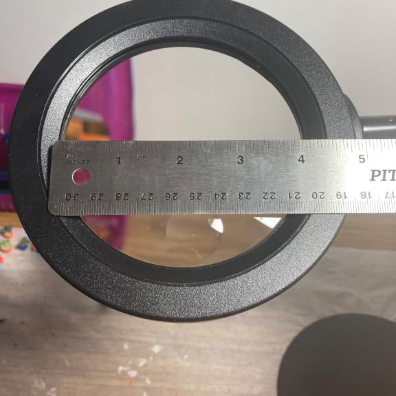 30X 10X Magnifying Glass with Light and Stand, 5 Color Modes Stepless Dimmable, Optical Grade HD Lens, LED Lighted Magnifier Hands Free with Flexible Gooseneck for Close Work, Craft, Hobby, Painting customer photo 1