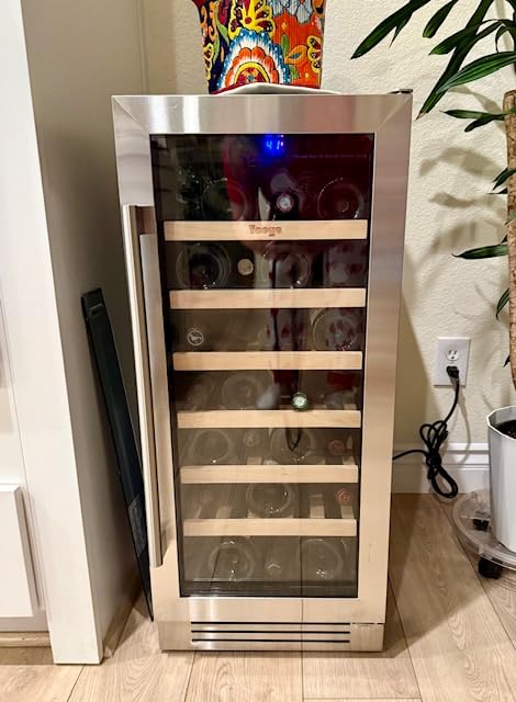Yeego 24 Inch Dual Zone Wine Fridge with 52 Bottle | Built-In or Freestanding Wine Cooler Refrigerator with Glass Door | 40-65°F, Adjustable Shelves for Home Bar Kitchen Office customer photo 1