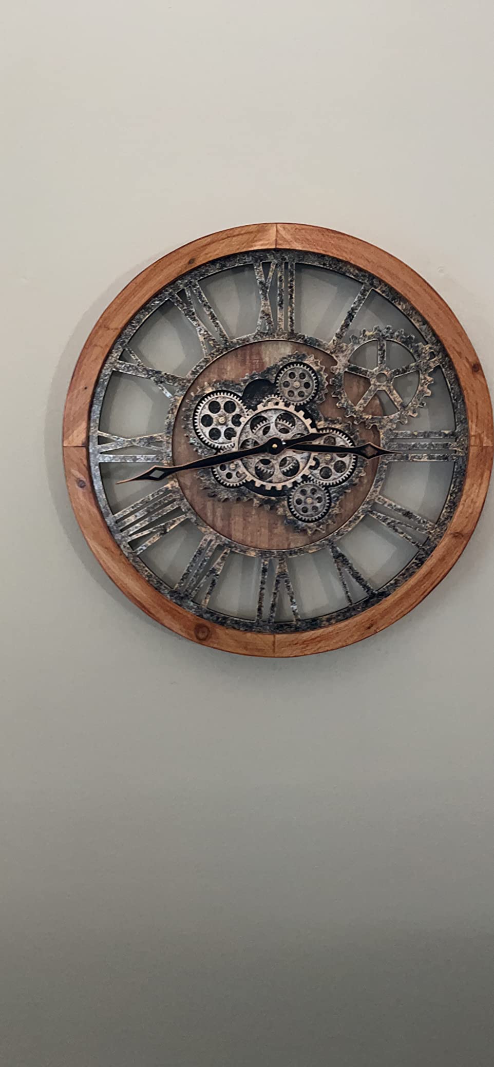 HOIBAI Large Wall Clock, Wall Clocks for Living Room Decor 30 Inch Farmhouse Vintage Rustic Kitchen Wall Decor Vintage Roman Oversized Wall Clock for Home Bedroom House Office, Moving Gears Clock customer photo 1