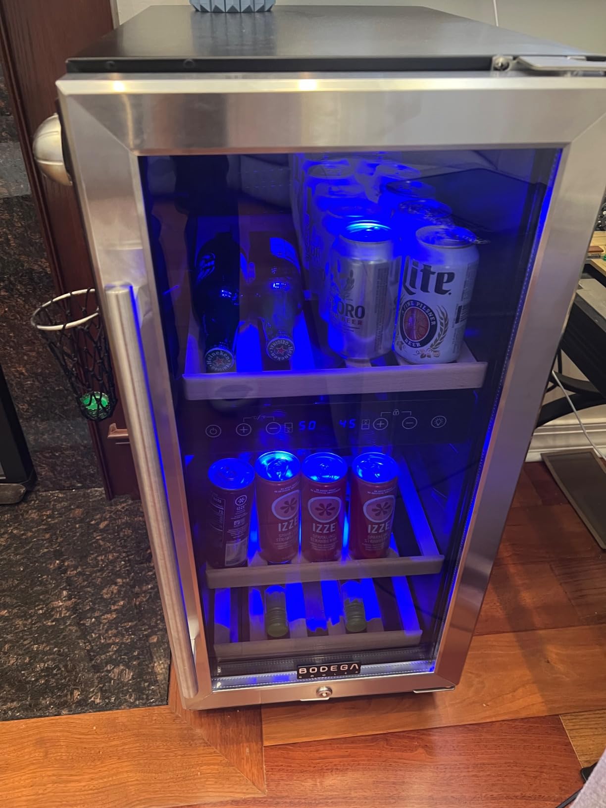 BODEGA 15 Inch Wine Fridge, 30 Bottle Dual Zone Wine Cooler, 41-72℉ Compressor Wine Refrigerator with Tempered Glass Door, Built-in or Freestanding Wine Cooler for Home Kitchen Bar (3.2 cu.ft). customer photo 1