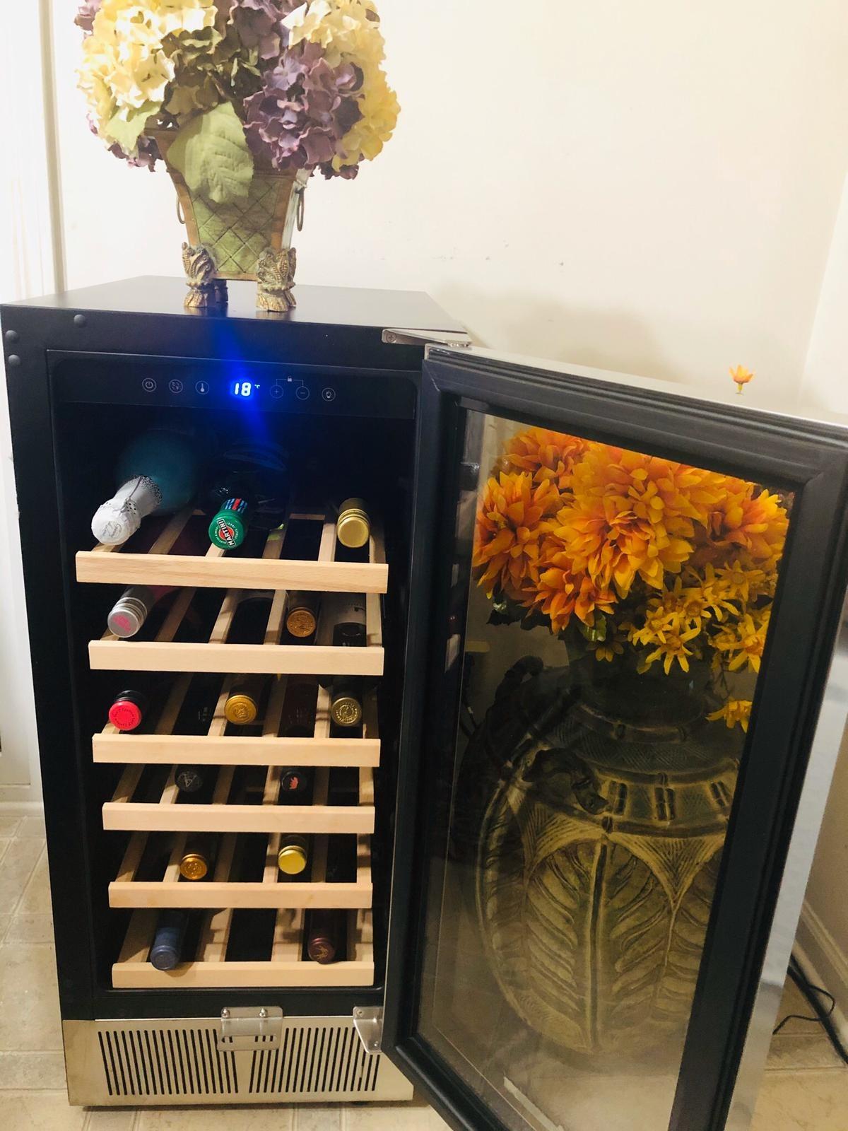 BODEGA 15 Inch Wine Fridge, 30 Bottle Dual Zone Wine Cooler, 41-72℉ Compressor Wine Refrigerator with Tempered Glass Door, Built-in or Freestanding Wine Cooler for Home Kitchen Bar (3.2 cu.ft). customer photo 2