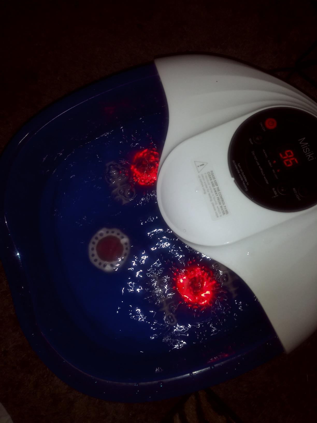Collapsible Foot Spa Bath with Heat, Fits Men Size 12 (Royal Blue), Remote Control & 16 Massage Rollers, Fast Heating, Surf, Timing & Red Light, Home Relaxing Tired Feet customer photo 1