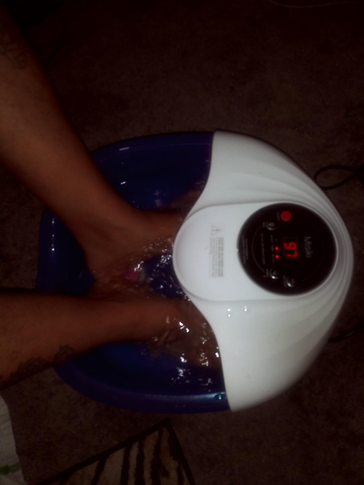 Collapsible Foot Spa Bath with Heat, Fits Men Size 12 (Royal Blue), Remote Control & 16 Massage Rollers, Fast Heating, Surf, Timing & Red Light, Home Relaxing Tired Feet customer photo 2