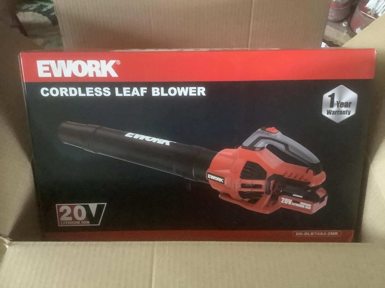 EWORK 20V 700CFM Cordless Leaf Blower with 2x4.0Ah Batteries and Charger | 2-Speed Adjustable Powerful Handheld Electric Leaf Blowers for Lawn Care, Yard, Wet Leaves and Snow Blowing customer photo 1