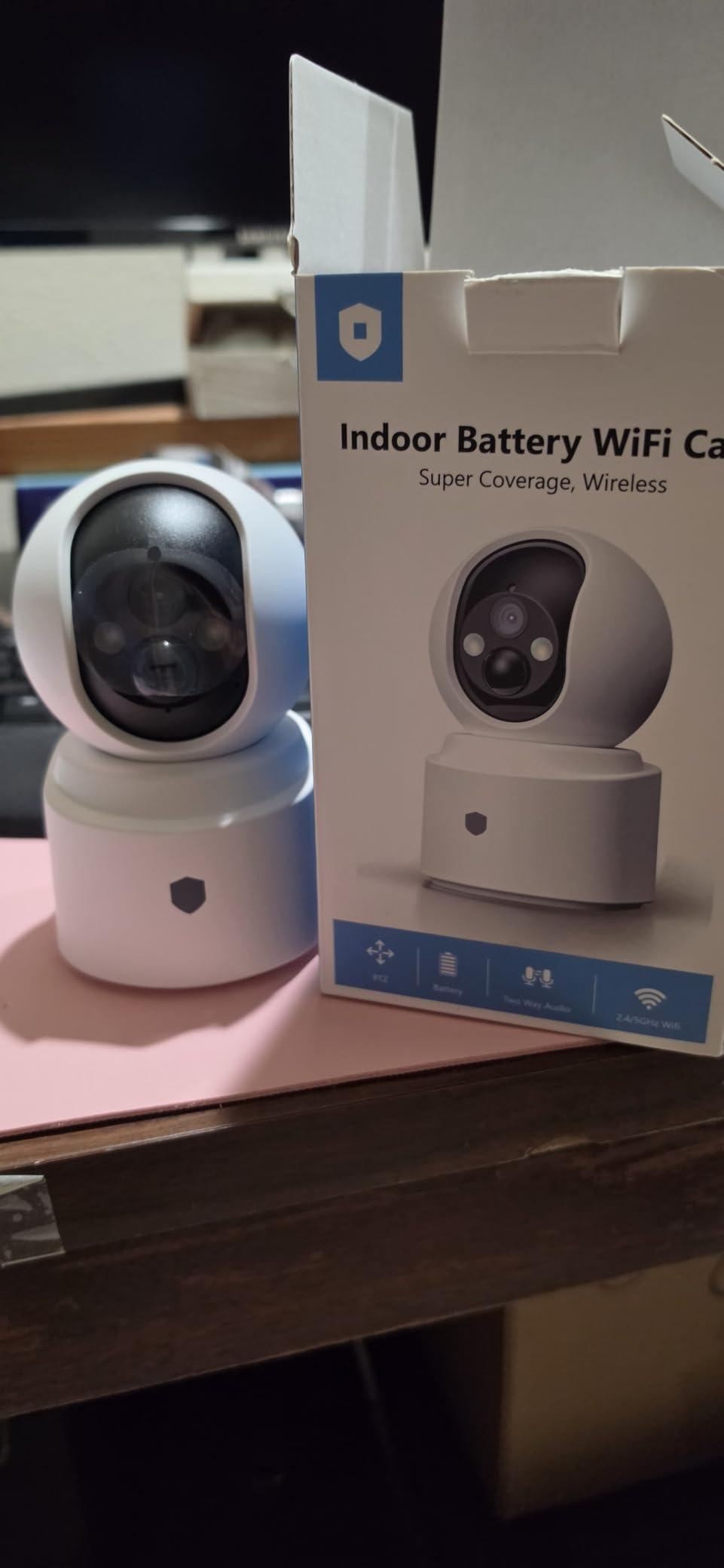 Noonkey Battery Powered Wireless Indoor Security Camera, 4MP HD Pan/Tilt Pet Camera w/ 6000mAh Rechargeable, 5G&2.4G WiFi 6, Motion Detection, Color Night Vision, 2-Way Talk customer photo 2