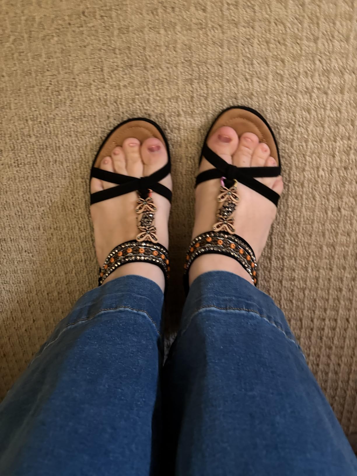 Wedge Sandals for Women Comfortable: 2.1'' Low Heel Summer Dressy Cushioned Memory Foam Insole All-Day - Elastic Ankle Strap Bohemia Casual Vacation Walking Shoes customer photo 1