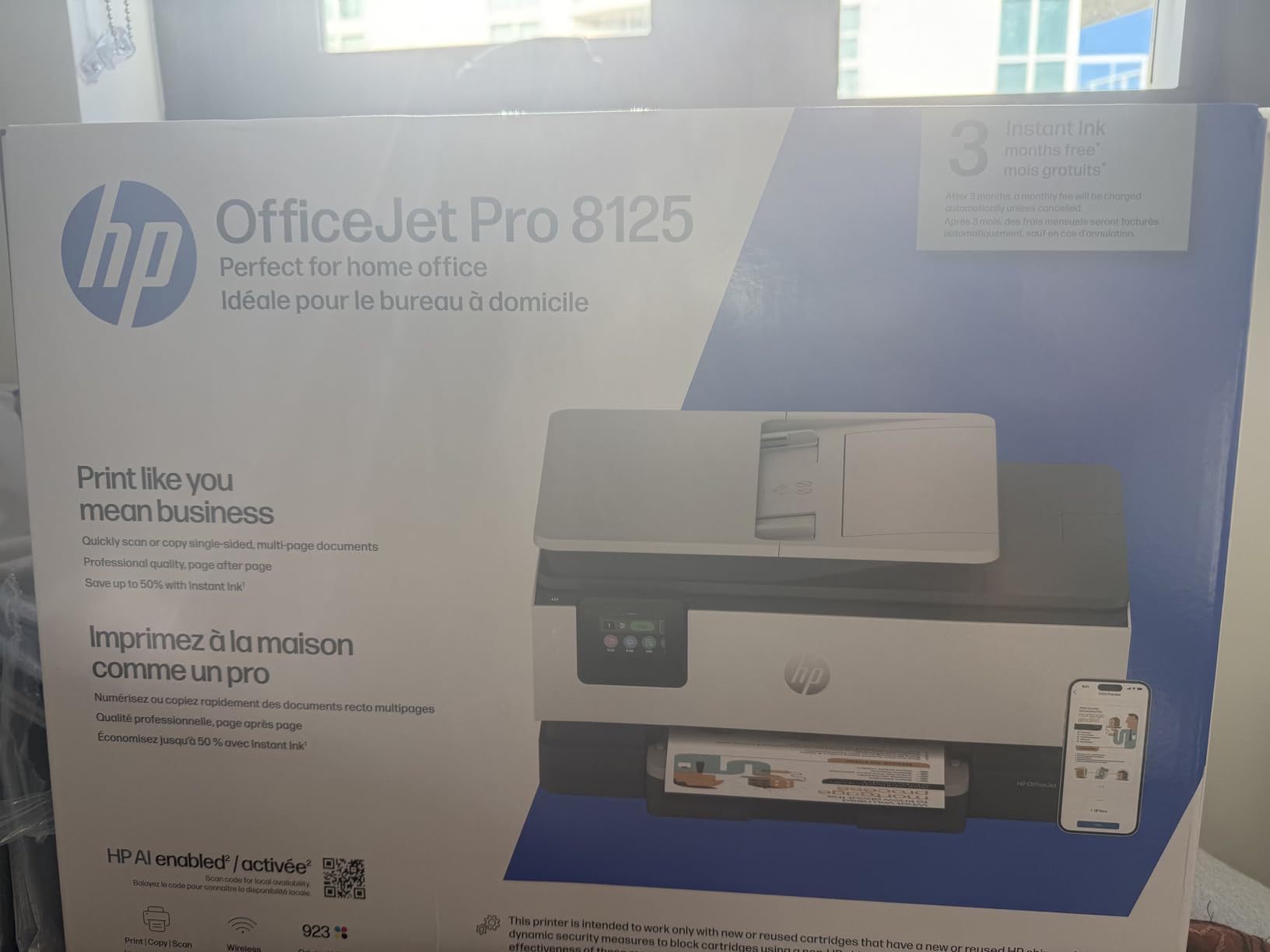 HP OfficeJet Pro 8125 Wireless All-in-One Color Inkjet Printer, Print, Scan, Copy, ADF, Duplex Printing Best-for-Home Office, 3 Month Trial of Instant Ink Included, AI-Capable (C2VJ4A) customer photo 1