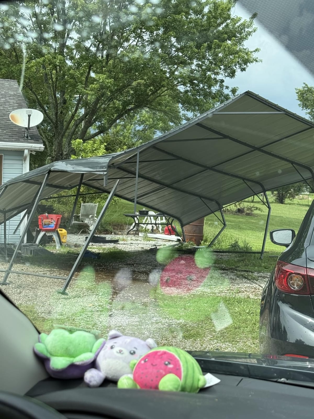 Shintenchi 12x20 FT Metal Carport, Oversized Carport Garage with Enhanced Base, Outdoor Galvanized Car Shelter, Heavy Duty Carports Canopy, for Car, Boats and Tractors, Grey customer photo 2