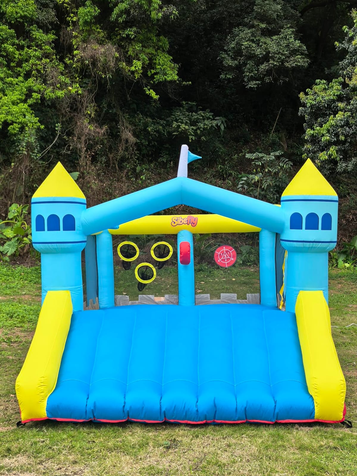 Bounce House, 6-in-1 Play Mode Inflatable Bounce House for Kids | High Elasticity Bouncy House with 480W Blower, Bouncy Castle with Wide Slide for Indoor, Outdoor, Christmas, Birthday Parties customer photo 1
