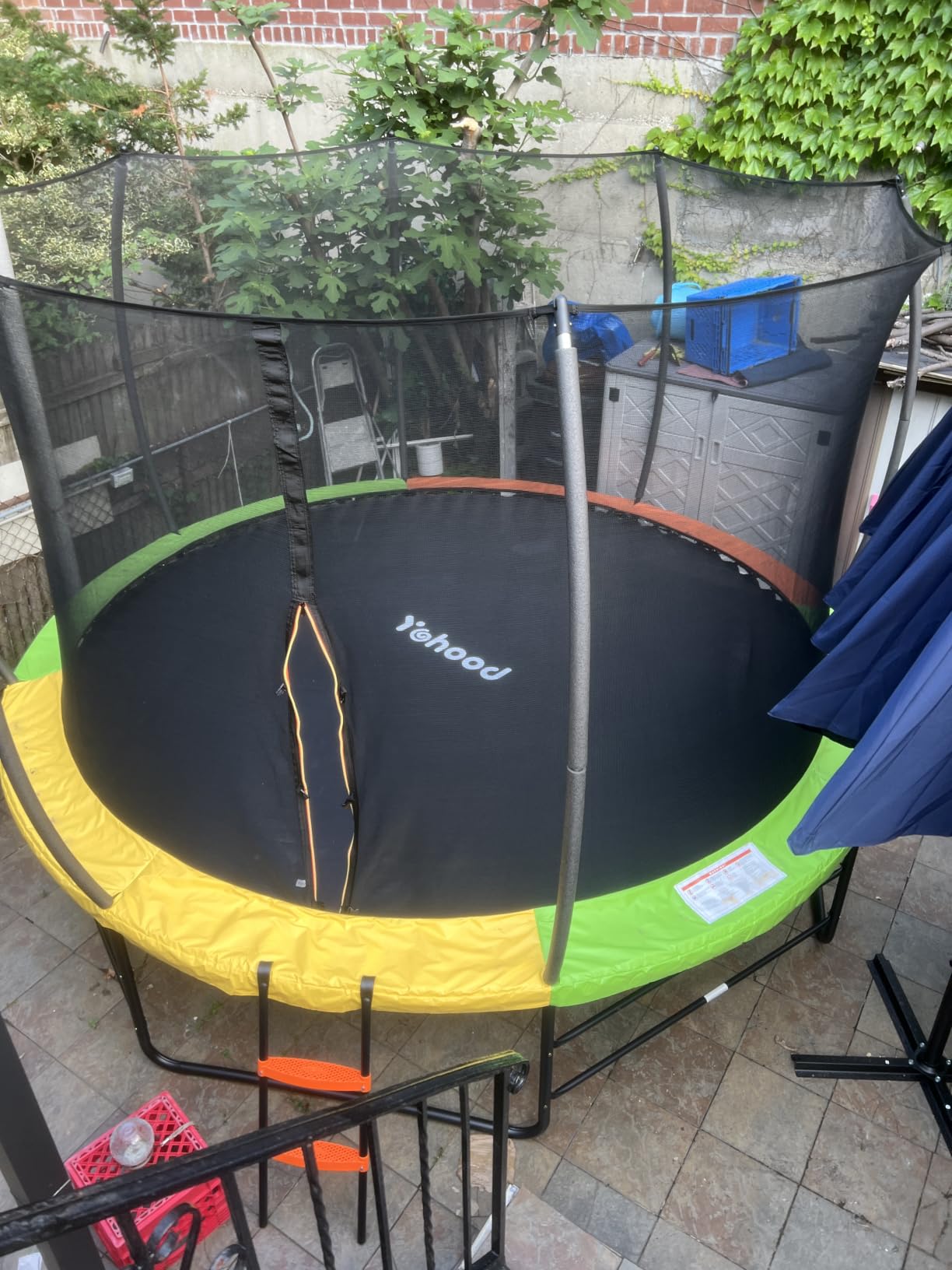 Yohood Trampoline Outdoor 12FT 14FT, Recreational Trampolines with Enclosure Net and Ladder, ASTM Approved for Kids and Adults, with Additional 8 Stabilizer Bars and Anti-Rust Coated Galvanized Frame customer photo 1