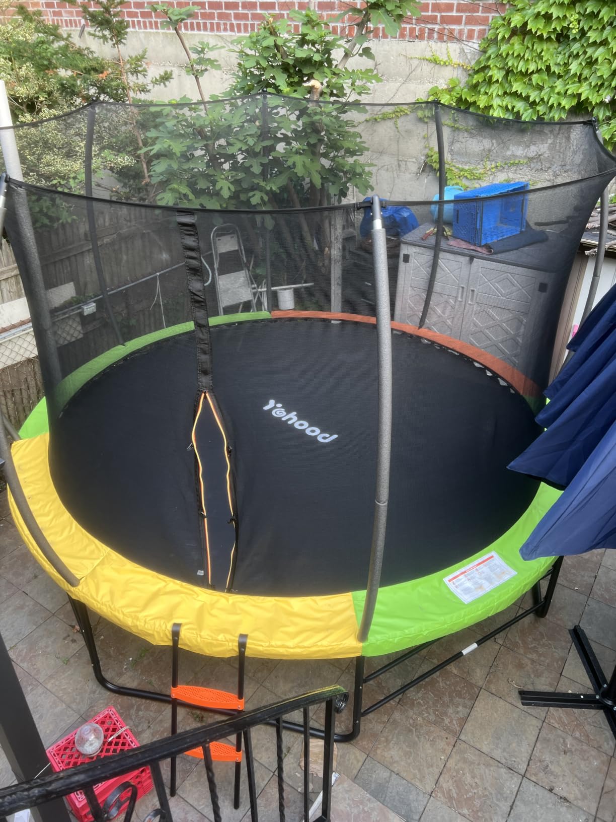 Yohood Trampoline Outdoor 12FT 14FT, Recreational Trampolines with Enclosure Net and Ladder, ASTM Approved for Kids and Adults, with Additional 8 Stabilizer Bars and Anti-Rust Coated Galvanized Frame customer photo 2