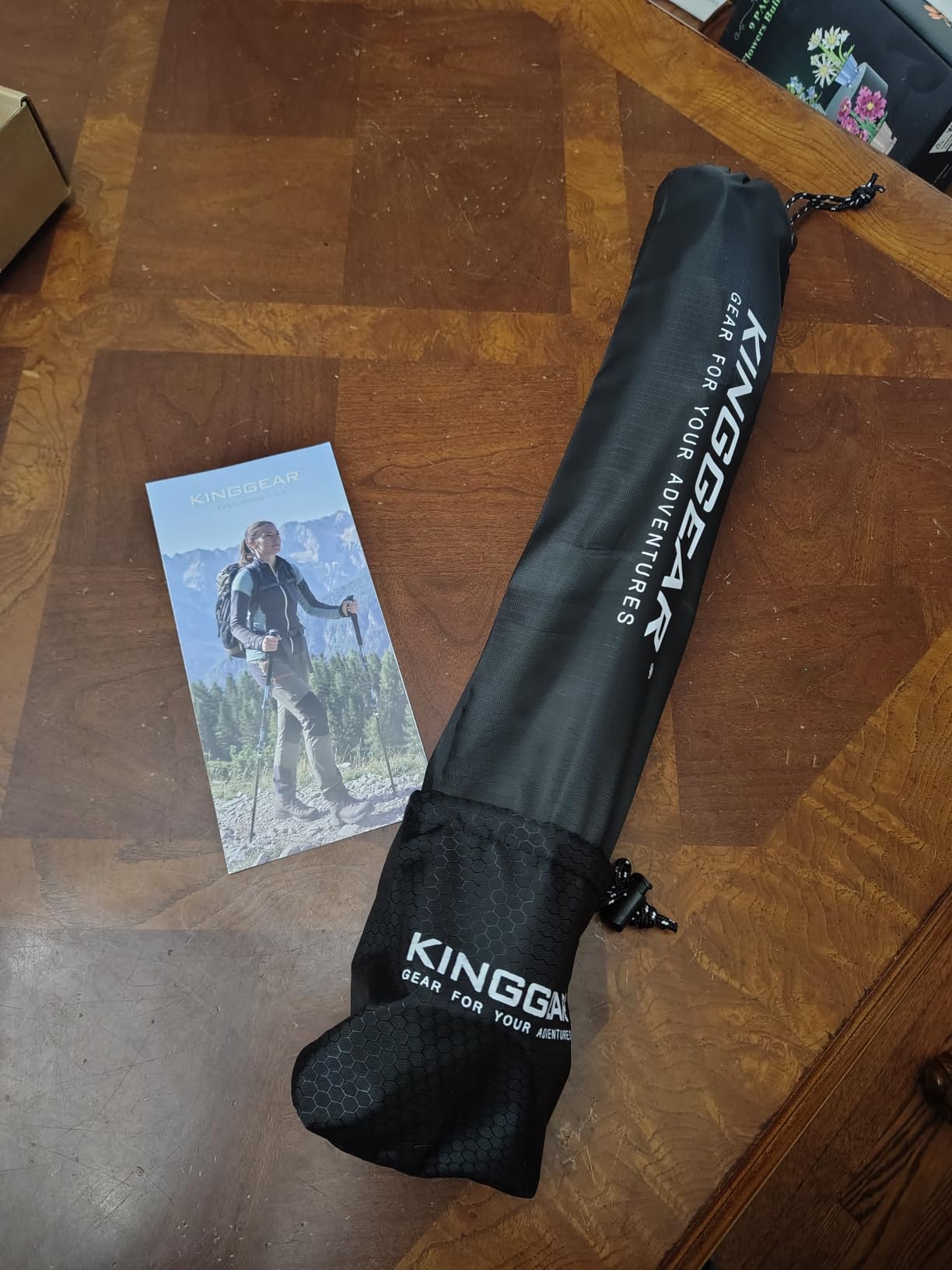 KINGGEAR Hiking Poles 9.7oz 7075 Aluminum Adjustable 2-Pack | Folds 17.3