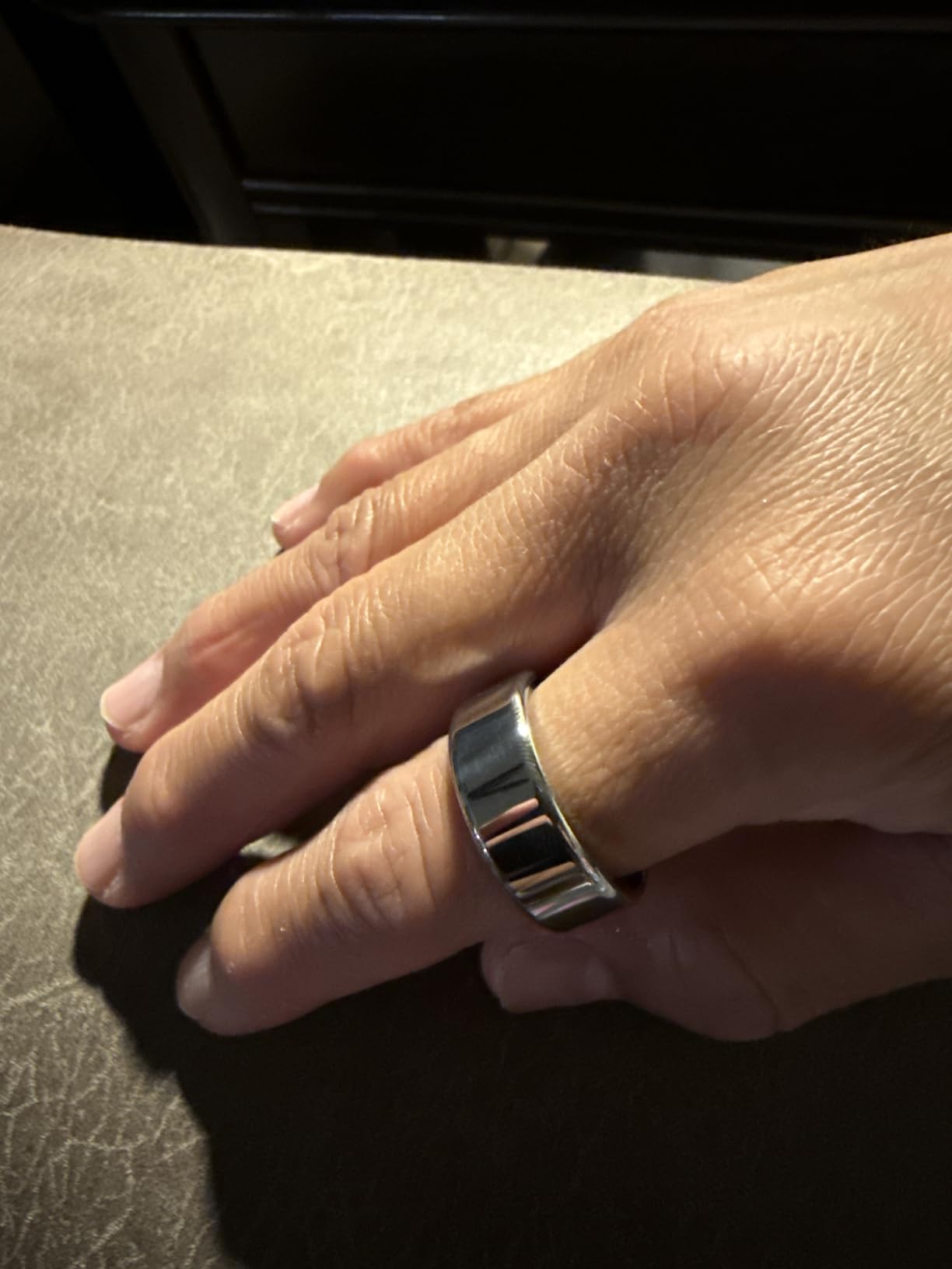 Smart Health Ring Fitness Tracker with Stress & Sleep Monitoring, Waterproof Activity Tracker, Compatible with iOS & Android, No Subscription Fee, Lightweight Wearable for Women & Men (Silver, 7) customer photo 1