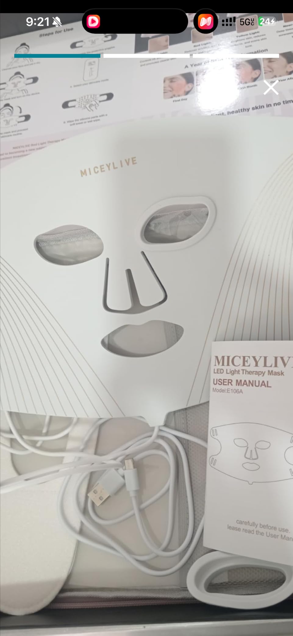 FDA-Cleared Blue Light Therapy for Acne with Mild-to-Moderate Inflammation | RED+NIR LED Face Mask, 432 LED with Full Face Coverage & 3 Light Modes, Travel Bag for Home Use customer photo 2