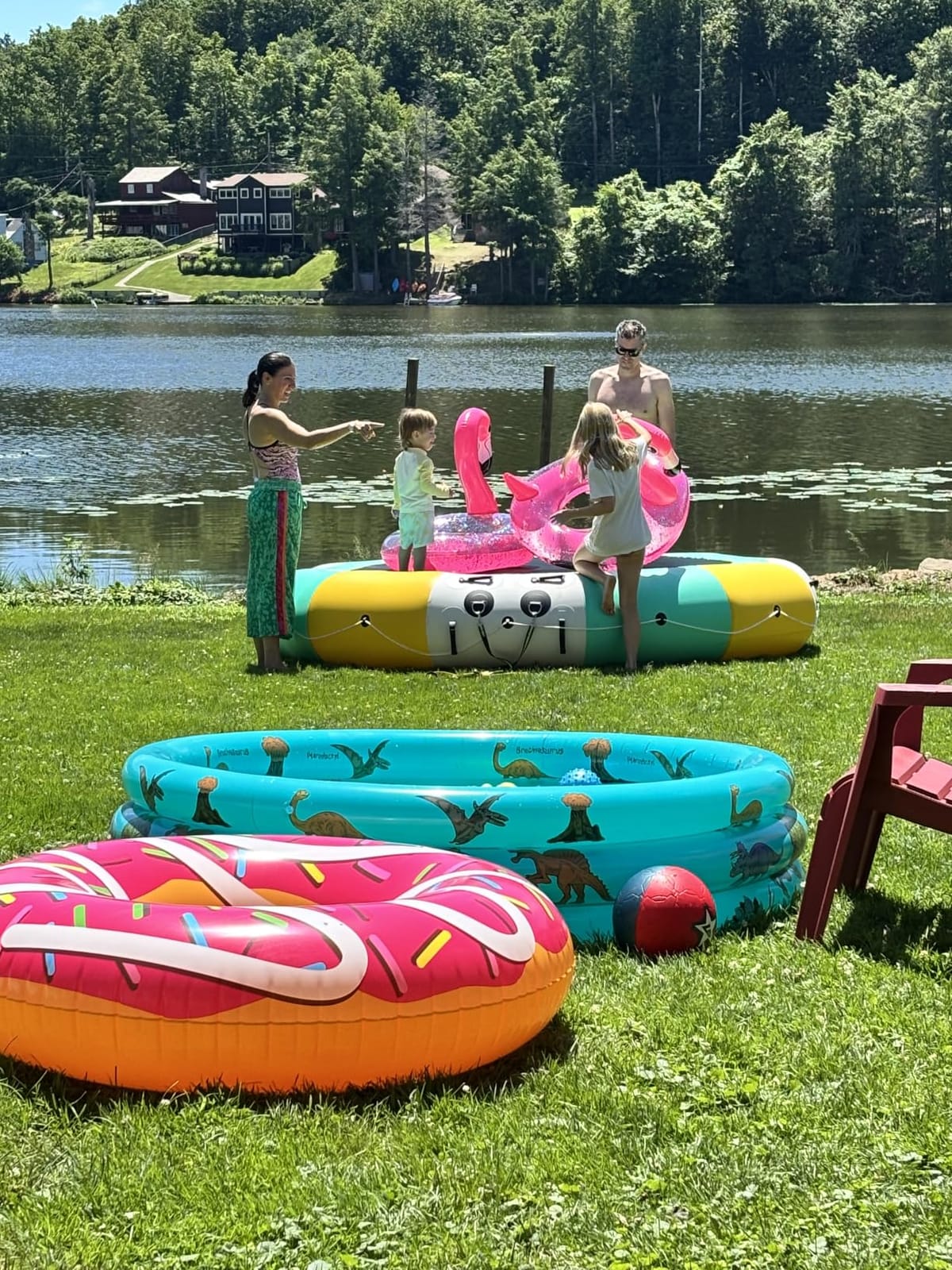 COOLWAVE 10/12/15FT Inflatable Water Trampoline for Lake with Pump customer photo 1