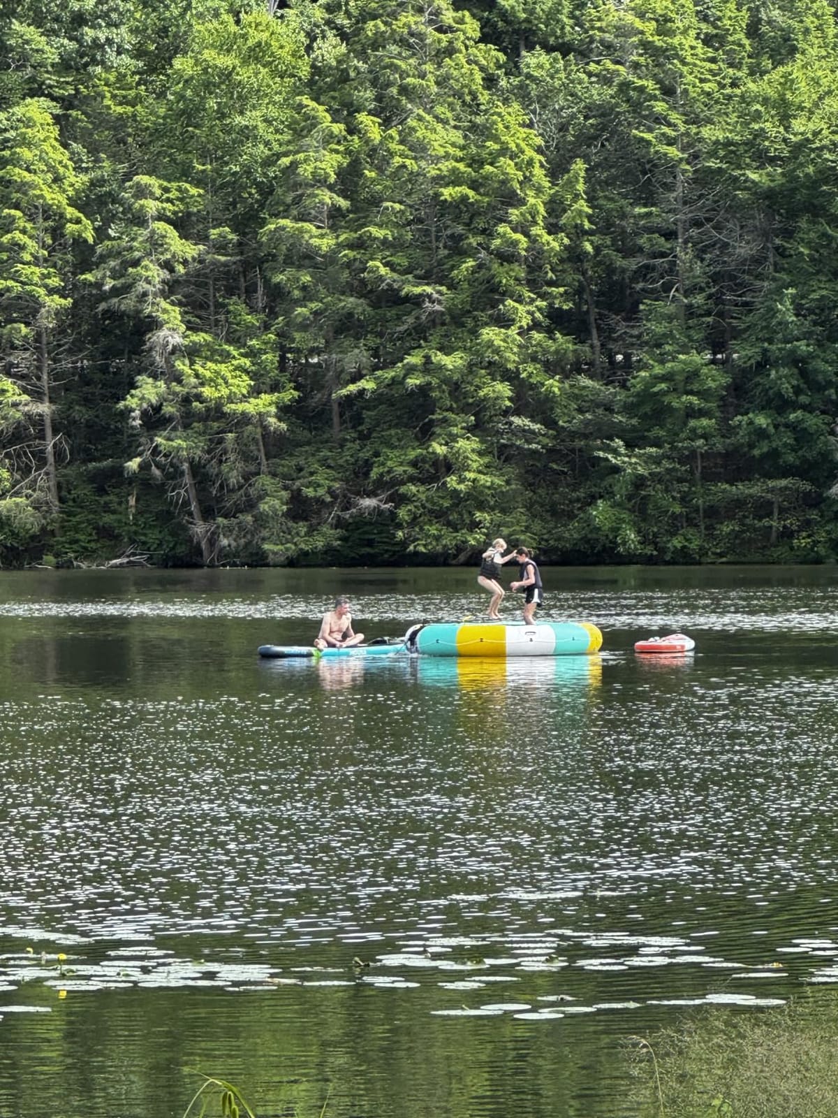 COOLWAVE 10/12/15FT Inflatable Water Trampoline for Lake with Pump customer photo 2