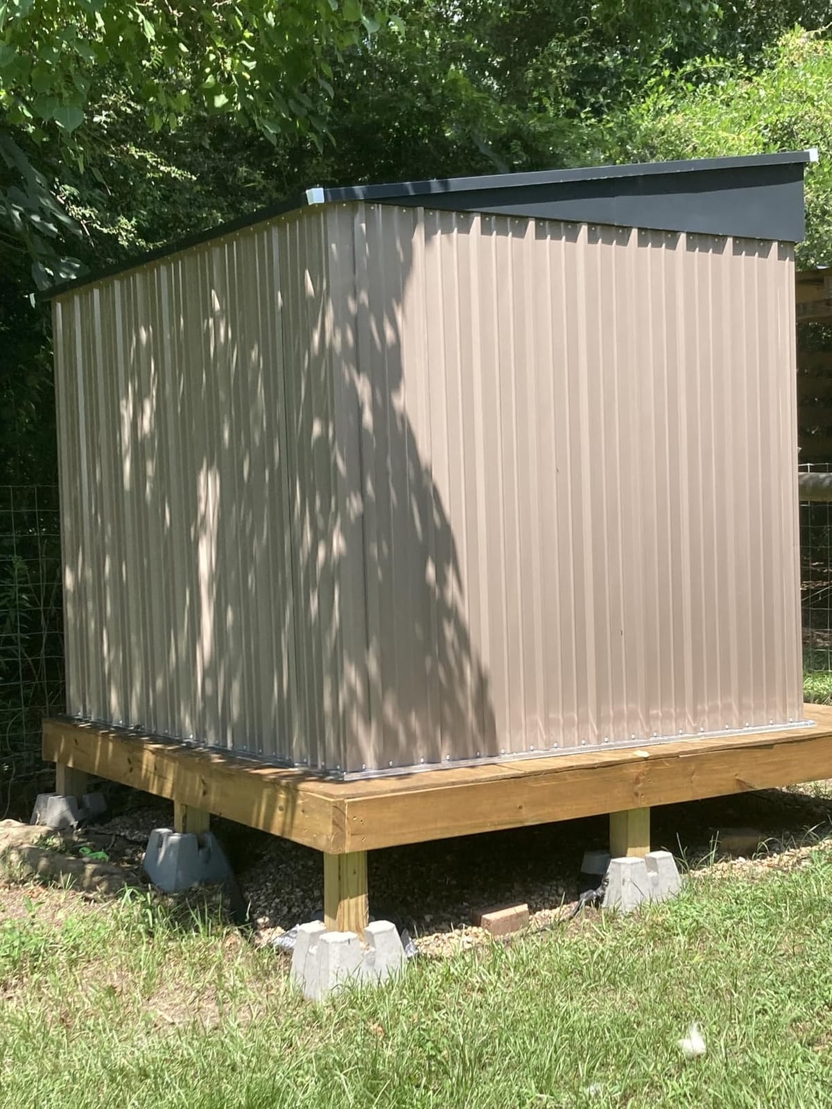 Aoxun 14x12 FT Outdoor Storage Shed, Metal Shed with Lockable Doors, Brown | Galvanized Metal Shed Sloped Roof, Heavy Duty Utility Tool Storage House for Patio, Garden, Backyard, Lawn customer photo 1