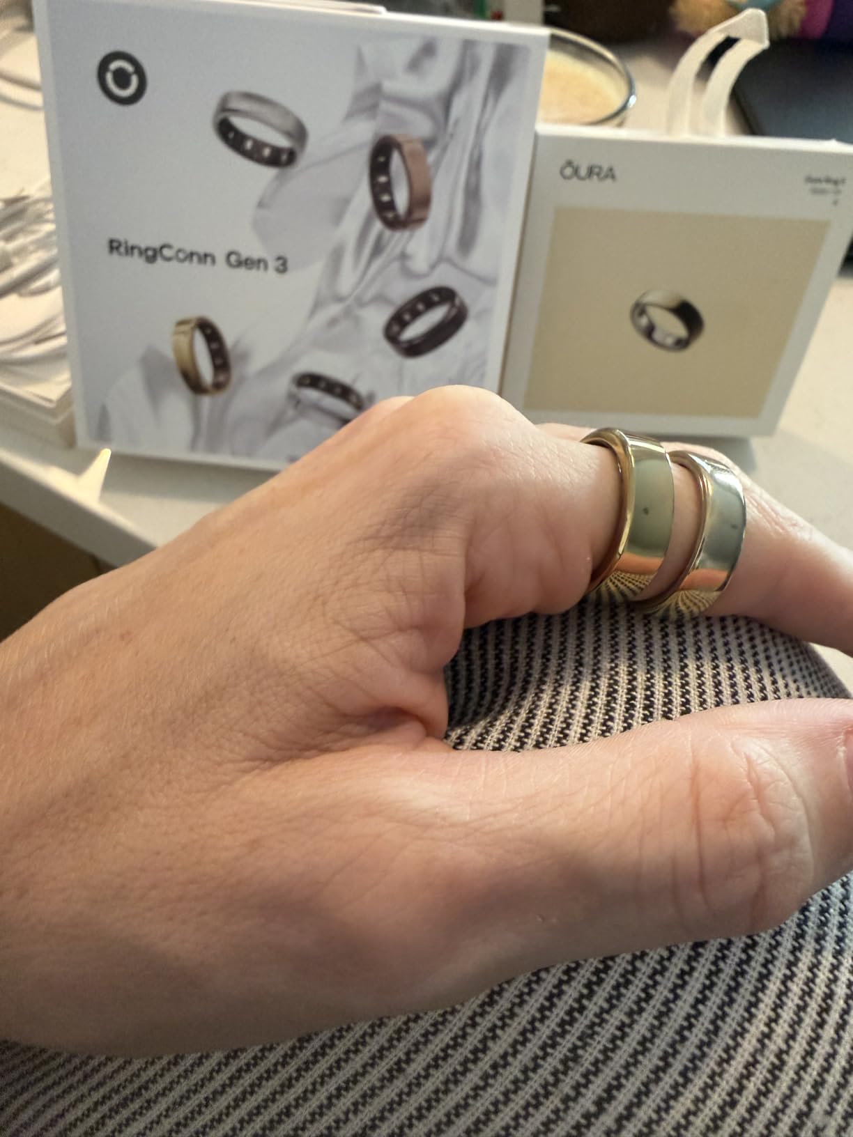 RingConn Gen 3 Smart Ring - Vascular Trends (Size 9, Royal Gold) | No App Subscription, Vibration Alerts, Sleep, Fitness & Heart Rate, 14-Day Battery Life customer photo 1