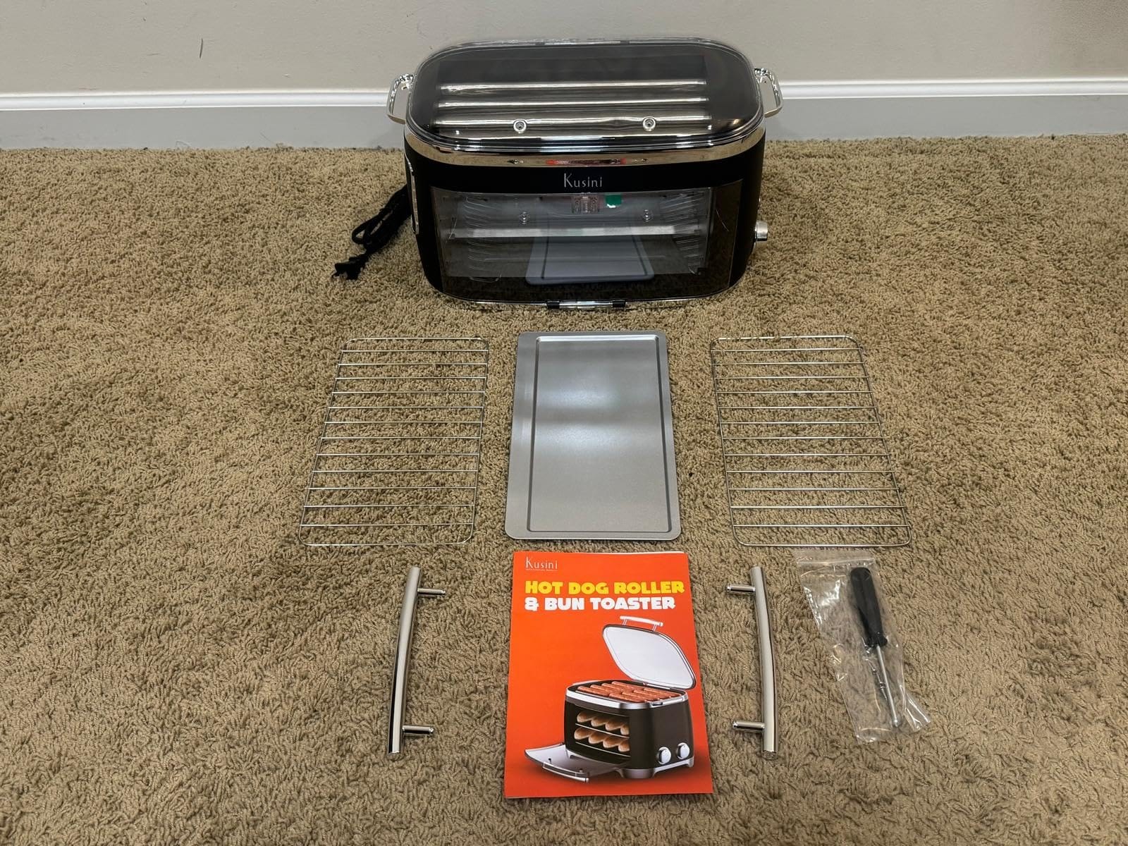 Kusini Hot Dog Roller Grill & Toaster Oven - Holds 8 Hot Dogs & 8 Buns, keep warm Option & Condiment Holder - Kitchen Appliance Hot Dog Cooker Machine - Hosting Party Essential, Unique Gifts Idea customer photo 1