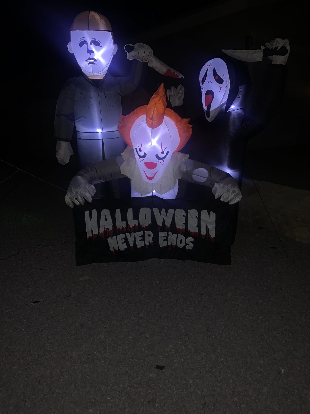 10FT Halloween Inflatable Archway Outdoor Decorations with Built-in LEDs | Haunted House Blow Up Arch with 3 Killer Characters, Easy Setup, Halloween Inflatables for Indoor Outdoor Yard Lawn Decor customer photo 2