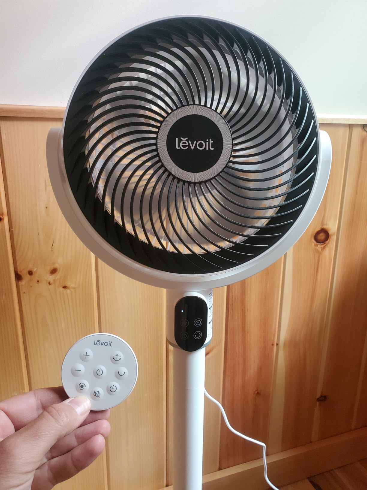 Levoit Standing Fan for Bedroom, 2-in-1 Pedestal & Tabletop Oscillating Fan | 20dB Quiet, Floor Fan with 90° Oscillation,1024 CFM Airflow, DC Motor, 5 Speeds, 12H Timer, Remote, for Home, Room, White customer photo 1