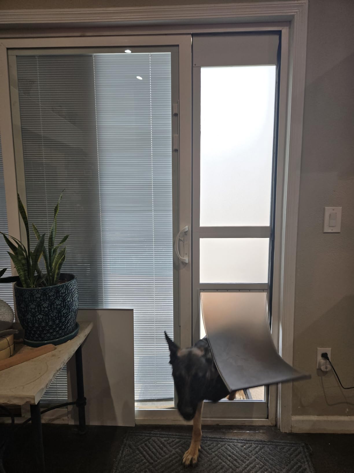 Large Dog Door for Sliding Glass Door, Aluminum Frame Doggie Door | Adjustable Pet Door Insert 75 4/5