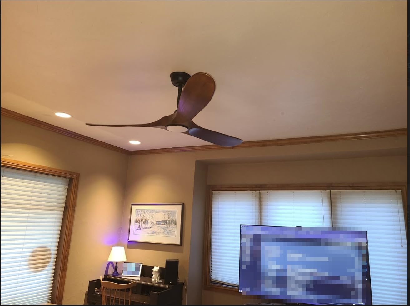 heimo 72 Inch Ceiling Fan with Light and Remote Control, Wood Outdoor Ceiling Fans with Lights Dimmable for Bedroom Living Room Patios Porch Office Rustic Extra Large High CFM Exterior Fan (Walnut) customer photo 2
