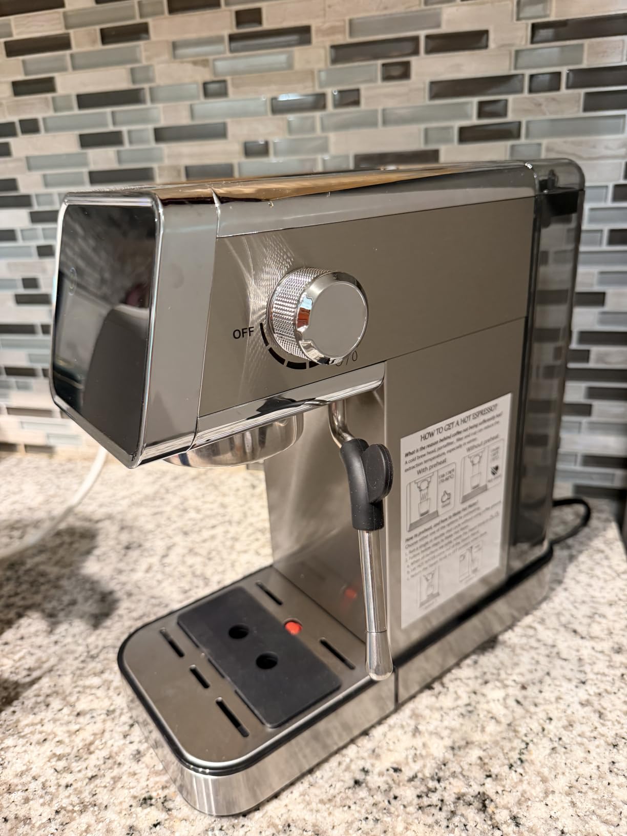 AMZCHEF 20 Bar Home Espresso Coffee Machine | LED Touchscreen, Built-in Milk Frother, Self-Cleaning Function, Makes Latte & Cappuccino, Ideal Coffee Starter Machine customer photo 1