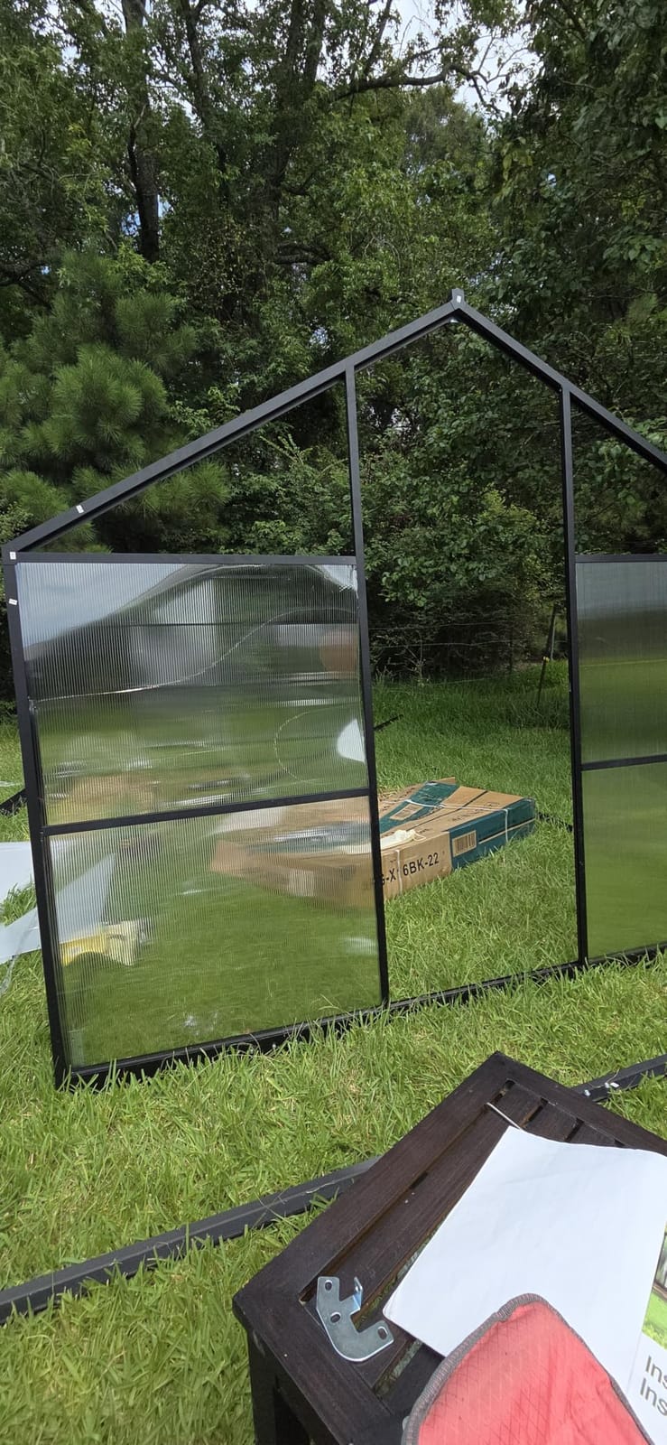 10x18 FT Aluminum Greenhouse, Durable Walk-in Polycarbonate Greenhouse Kit with Adjustable Roof Vent, Easy Assembly Outdoor Garden Greenhouse for Backyard, Black customer photo 1