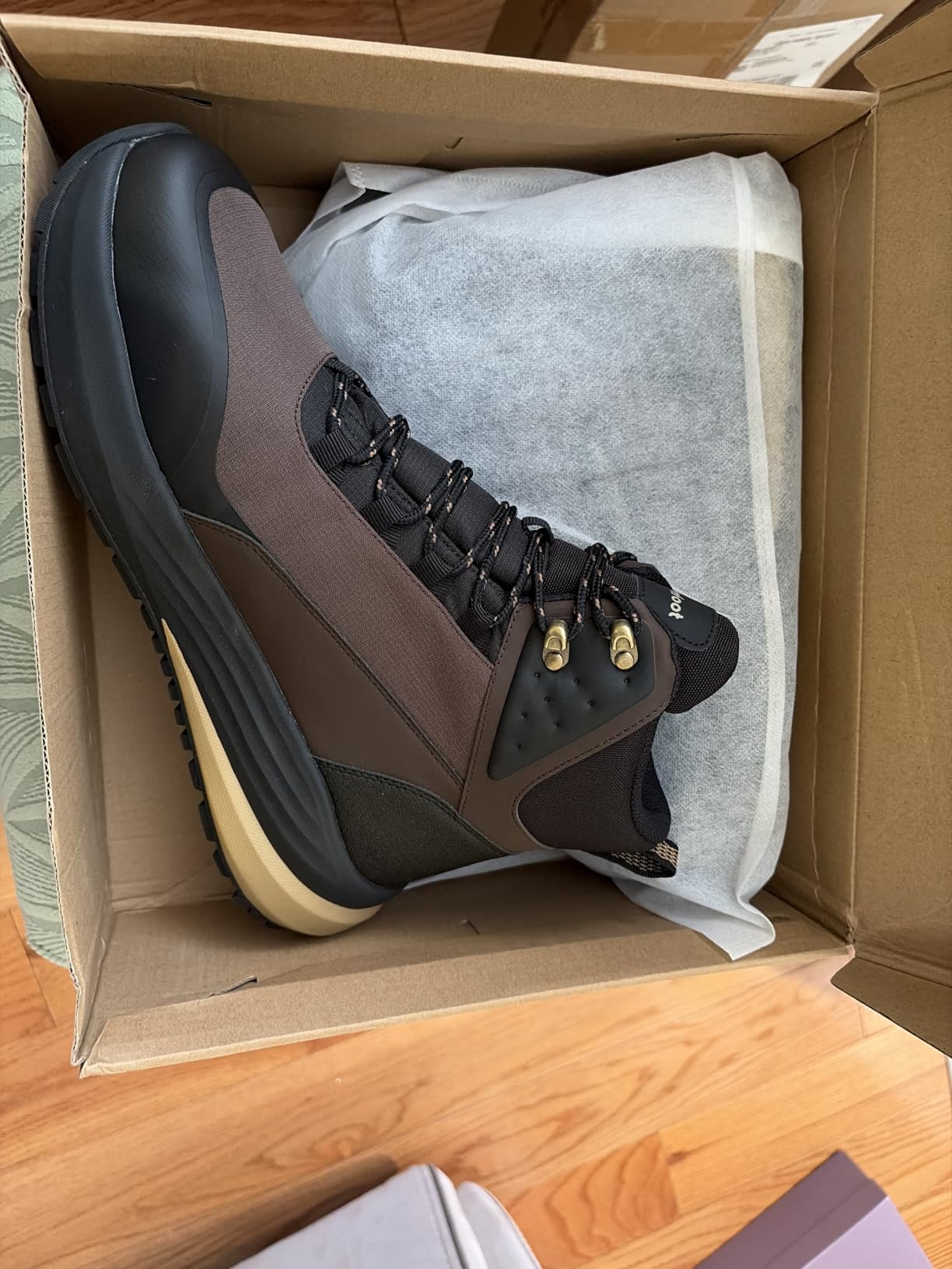 Men's Orthopedic Wide Waterproof Hiking Boots: Comfortable Arch Support for Plantar Fasciitis Trail Running Shoes,Orthotic Non-Slip Work Mid Ankle Boots for Foot and Heel Pain Relief customer photo 2