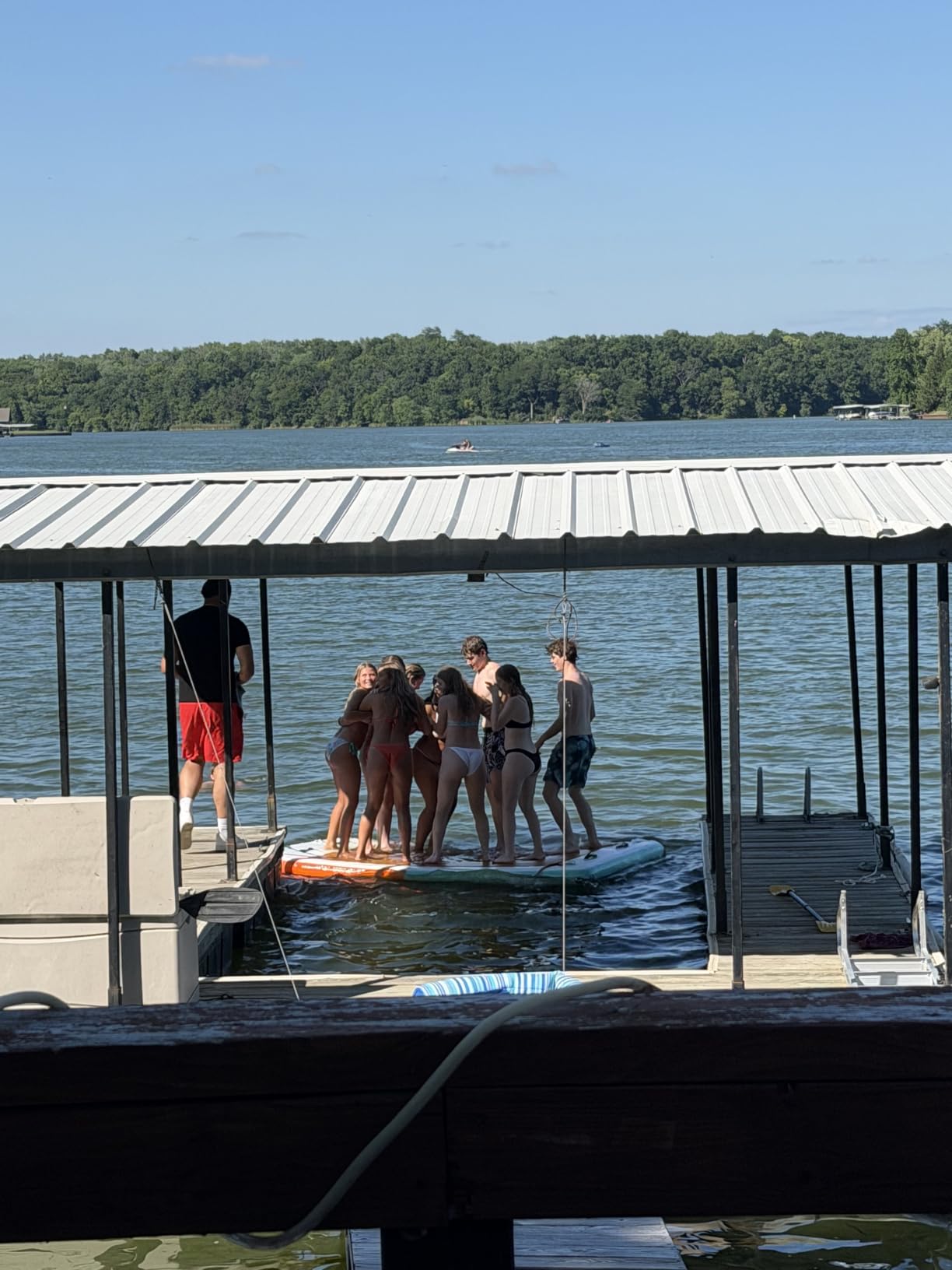 Inflatable Floating Dock, 10Ft Floating Dock for Lakes with Rope Ladder and Non-Slip EVA Platform, Inflatable Dock Floating Platform Island Raft for Boats, Pool, Beach, Ocean customer photo 2