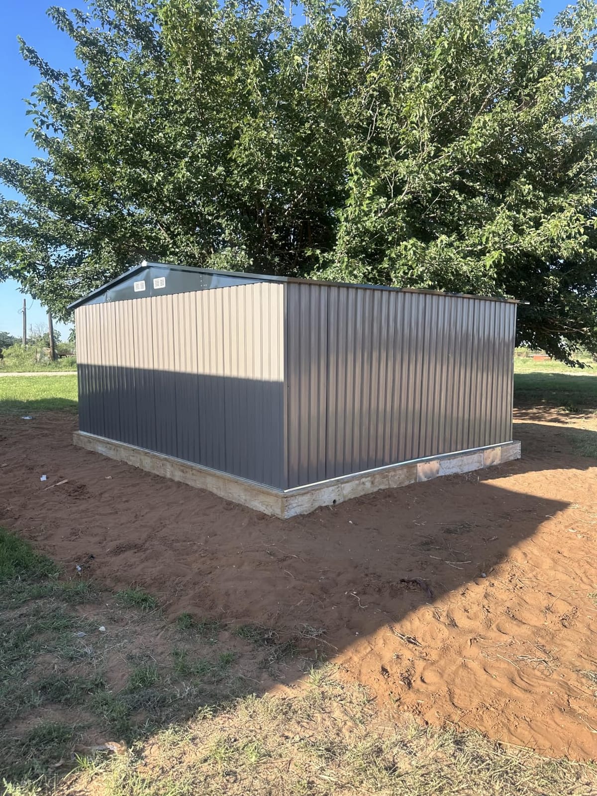 Aoxun 12 x 10FT Outdoor Storage Shed with Double Hinged Large Door, Brown | Metal Sheds Outdoor Storage for Garden Utility Garden Shed with Lockable Door & Sloped Roof, Backyard, Patio and Backyard customer photo 1