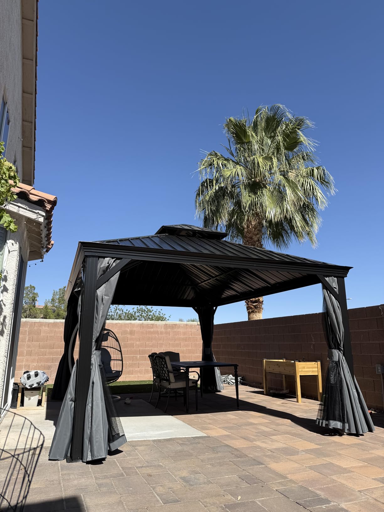 Aoxun 10' X 14' Hardtop Gazebo with Drainage, Aluminum Outdoor Gazebos | Patio Pergola with 4.7