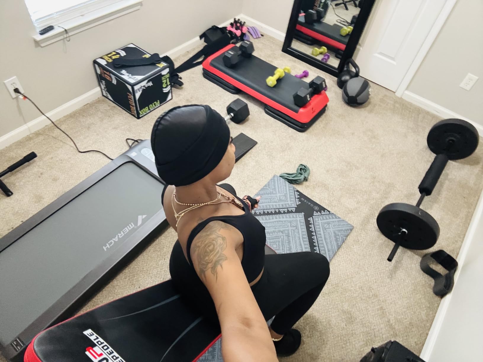MERACH UltraWalk W60 Walking Pad Treadmill with 12% Auto Incline, Under Desk Walking Pad 400lb Capacity, Max 3.5HP Heavy Duty Walking Pad with Incline for Tall People with BT Speaker, RGB Light & APP customer photo 1