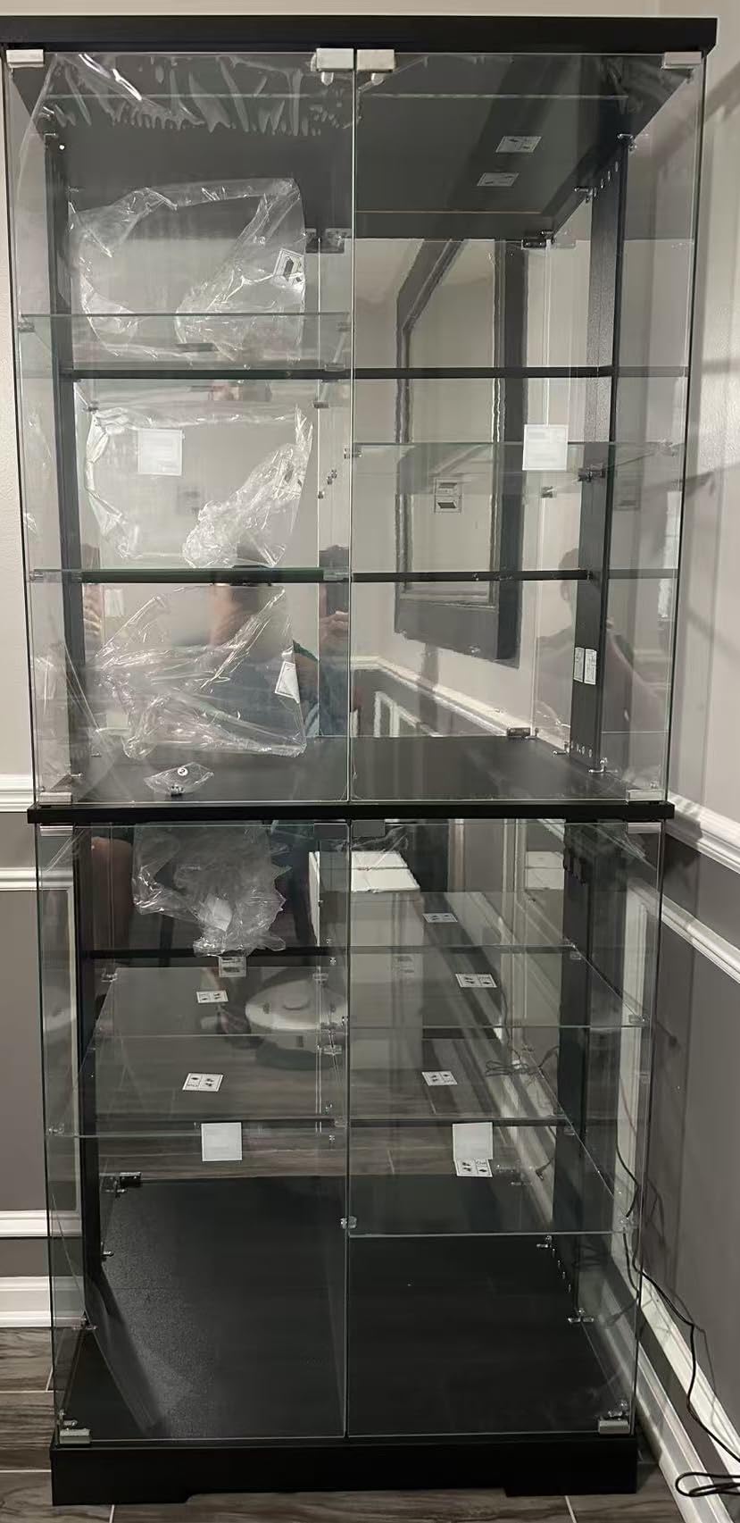 Lvifur 10-Tier Glass Display Cabinet with RGB Light&Auto Sensor,Gaming Room | 71''H Lockable Curio Cabinet with Glass Doors,China Cabinets with Removable Shelves for Collectibles,Lighted Showcase customer photo 2