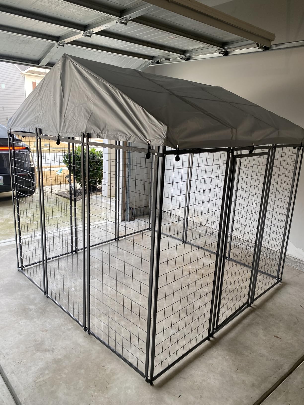 10x10 ft Outdoor Dog Kennel, Heavy Duty Dog Pens for Large Dogs | Heavy Duty & Easy Assembly & Rust Resistant & Waterproof Roof & Galvanized & Welded Wire & Durable & Dual Lock & w/ manual customer photo 1