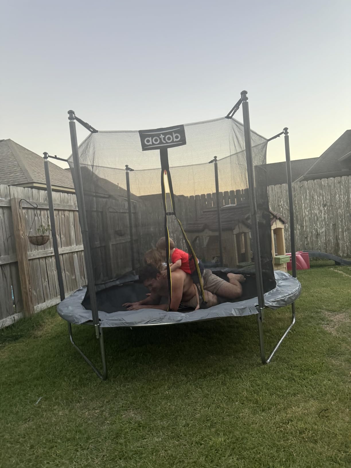 AOTOB 12 FT/14 FT Rectangle Trampoline with Net | Perfect Outdoor Rectangular Trampolines for Kids - Gymnastics Style Tranpoline with Enclosure & Ladder, Max Load 440 lbs customer photo 1